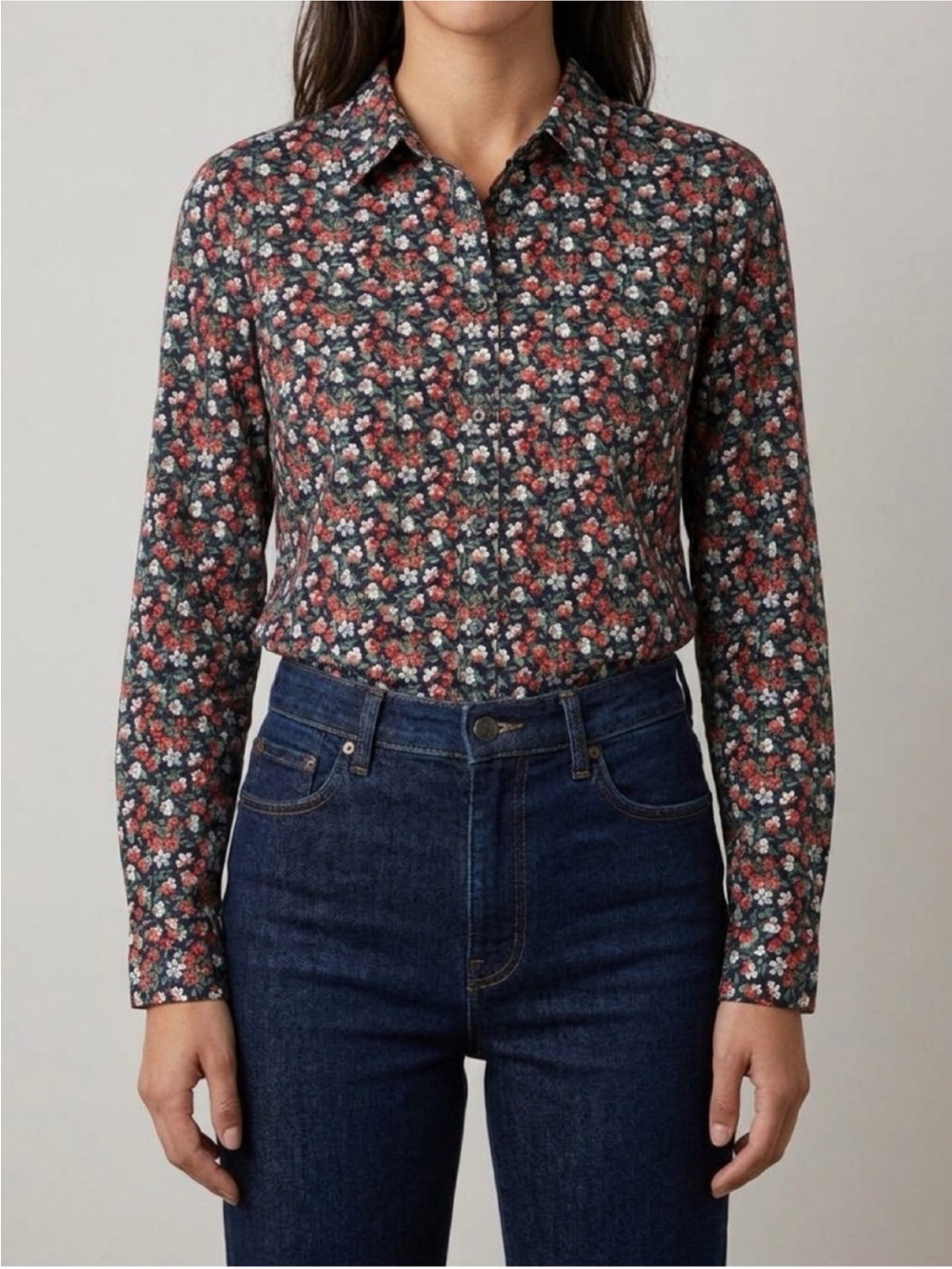 J. Crew x Liberty of London floral print button-down shirt, size 16